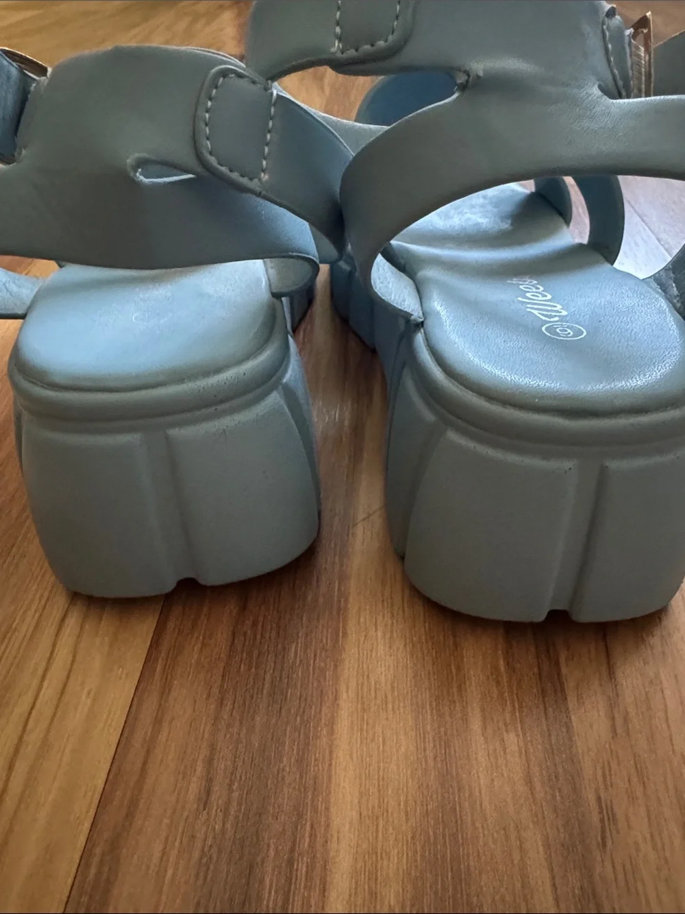Weeboo Chunky Platform Slingback Sandals in Light Blue